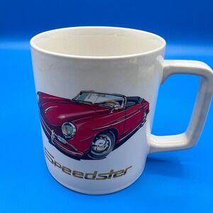 Vintage Porsche 356 Speedster Coffee Mug The Love Mug KARS Ceramic White Red